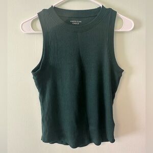 American Eagle Dark Green Ribbed Tank Top